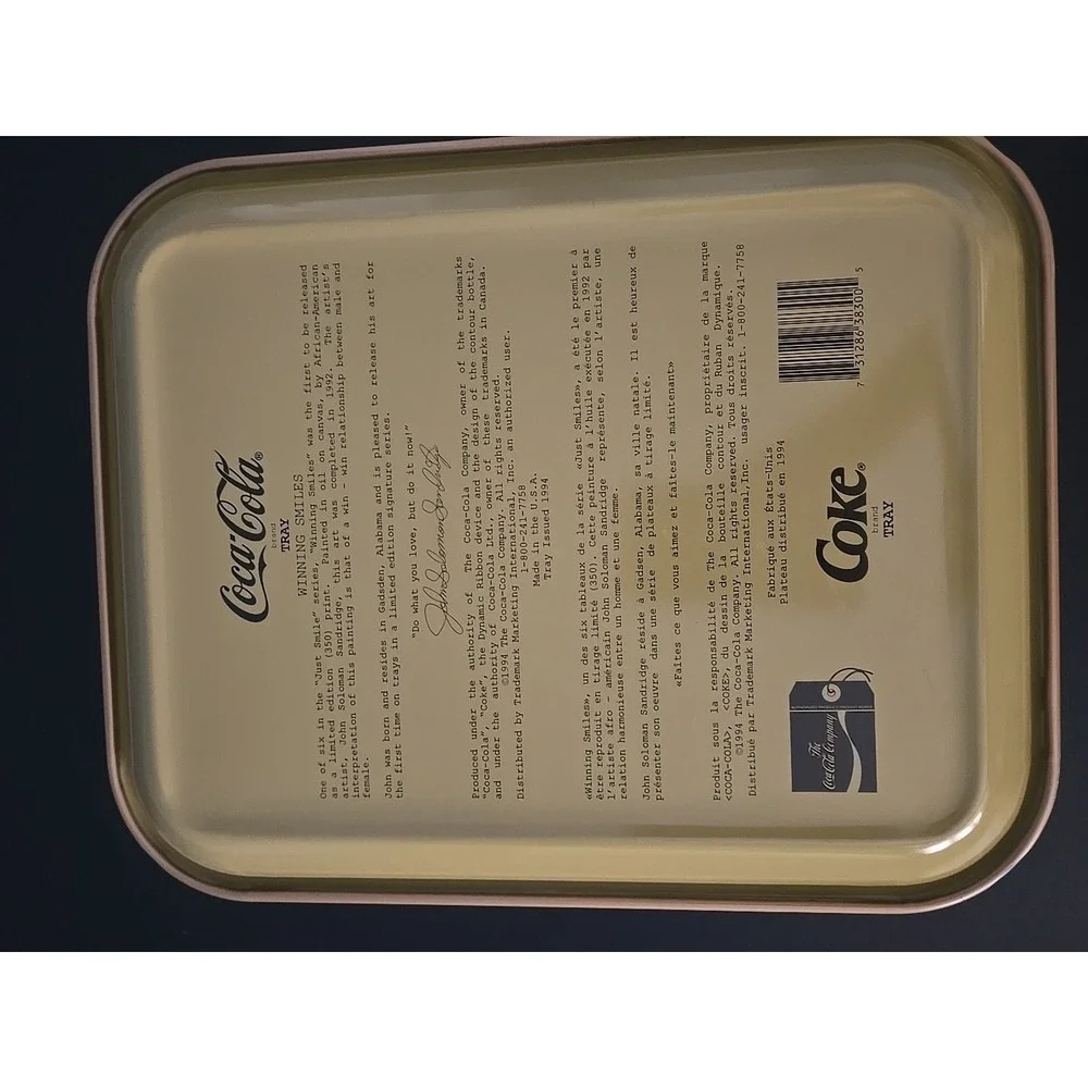 Vintage 1994 Coca Cola Tray Winning Smiles John Solomon‎